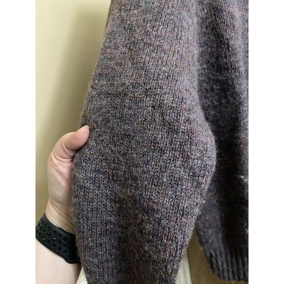 Vintage Cattivo Sweater Pullover 100% Pure Shetland Wool Argyle Patterns L Mauve - Picture 12 of 12